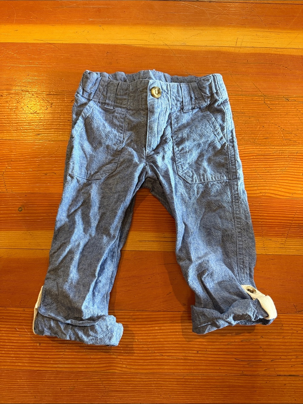Janie and Jack Light Blue Chambray Trousers